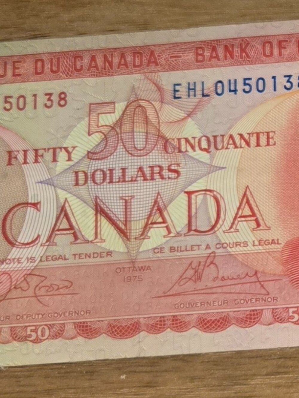1975 Canadian Fifty Dollar Banknote 50$ Bank Of Canada